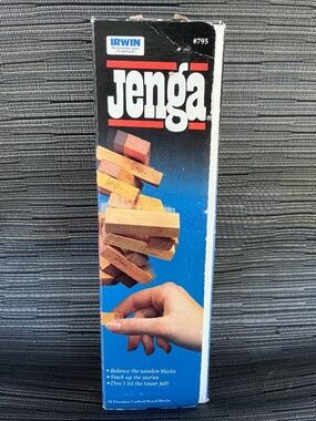 Jenga Wooden Block Tower Game Irwin Toys Canada 1986 Vintage